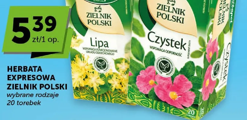 Herbata ekspresowa Zielnik Polski wybrane rodzaje promocja w ABC