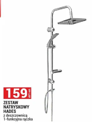Zestaw natryskowy Hades z deszczownicą 1-funkcyjna rączka promocja w Merkury Market