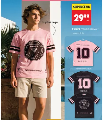 T-shirt młodzieżowy Inter Miami CF promocja w Biedronka