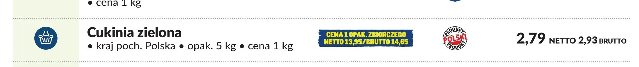 Cukinia zielona promocja w Makro