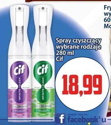 Spray czyszczący Cif Infinite Clean Lime & Lemongrass promocja w Kupiec