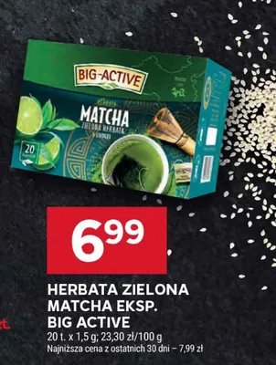 Herbata zielona matcha Big Active promocja w Stokrotka