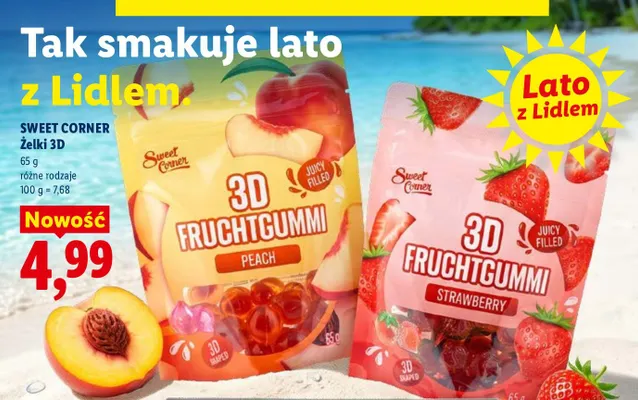 Żelki 3D truskawkowe Sweet Corner promocja w Lidl