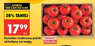 Pomidor malinowy polski układany na wagę promocja w Biedronka