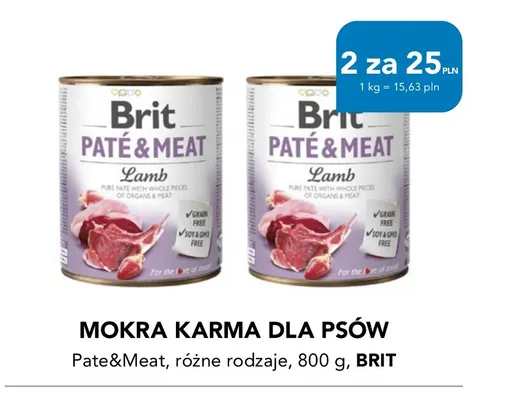 Mokra karma dla psów Pate & Meat Brit promocja w Aquael zoo