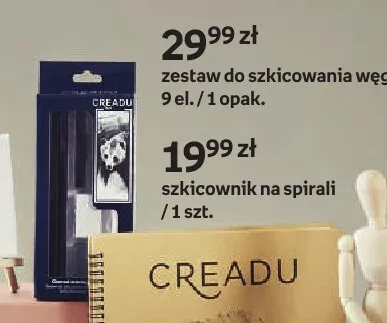 Zestaw do szkicowania węglem Creadu promocja w Empik