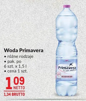 Woda Primavera różne rodzaje promocja w Makro