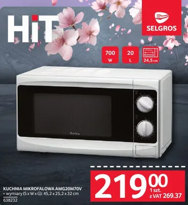 Kuchnia mikrofalowa AMG20M70V Amica promocja w Selgros