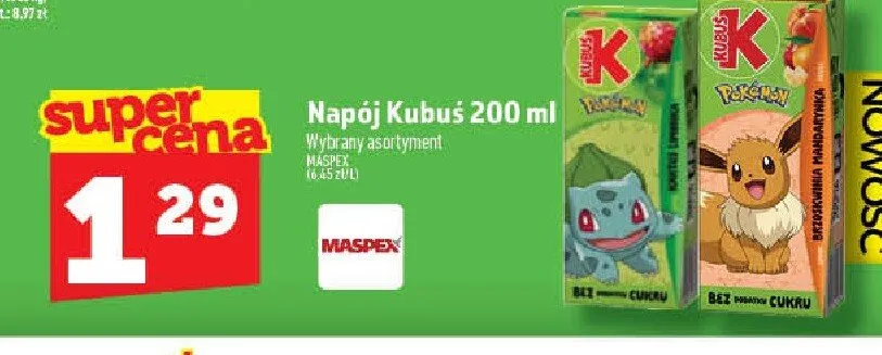 Napój Kubuś promocja w TOPAZ