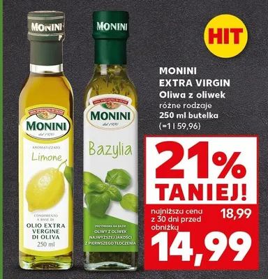 Oliwa z oliwek extra virgin różne rodzaje 250ml butelka promocja w Kaufland