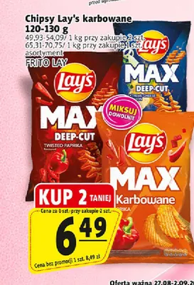 Chipsy Lay's Max Deep-Cut Extreme Cheese promocja w Prim Market