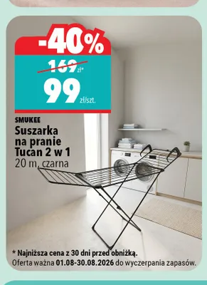 Suszarka na pranie Smukee Tucan 2 w 1 promocja w Biedronka Home