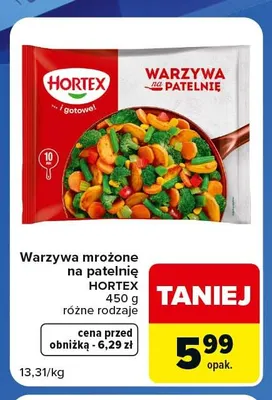 Warzywa mrożone na patelnię Hortex promocja w Carrefour Market