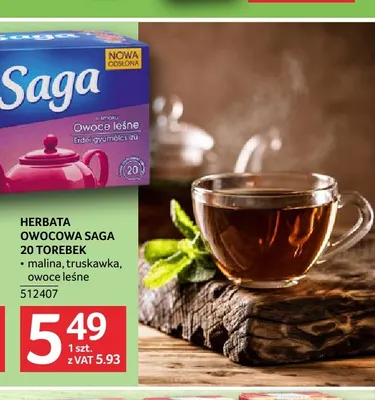 Herbata owocowa Saga malina promocja w Selgros