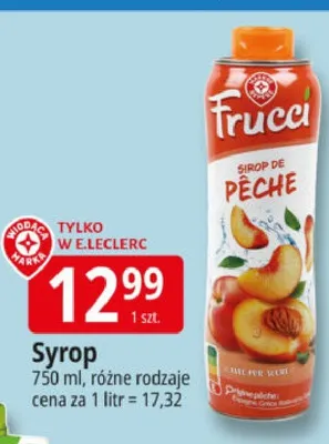 Syrop o smaku brzoskwini promocja w Leclerc