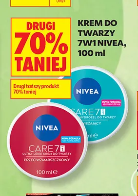 Hydrożel do twarzy 7w1 odświeżający Nivea Care promocja w Biedronka
