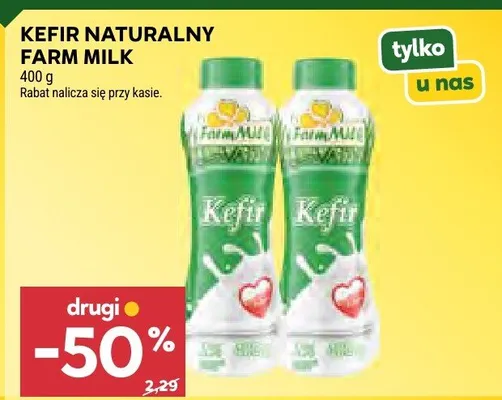 Kefir naturalny Farm Milk promocja w Stokrotka