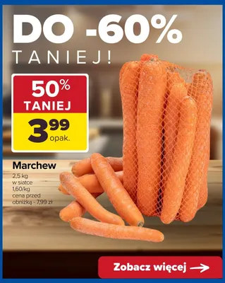 Marchew w siatce promocja w Carrefour