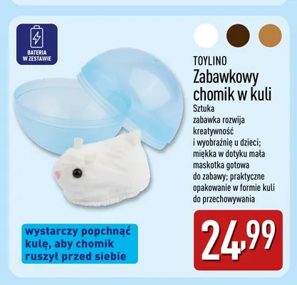 Zabawkowy chomik w kuli Toylino promocja w Aldi