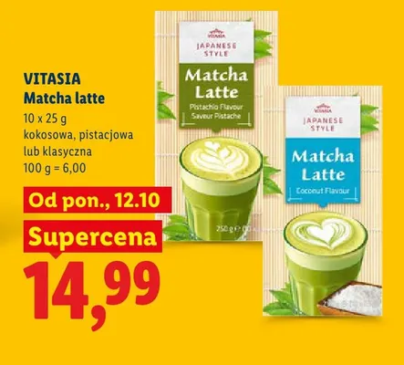 Matcha latte klasyczna Vitasia 10-pak promocja w Lidl