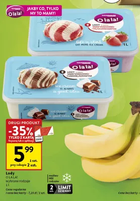 Lody śmietankowo-truskawkowe O la la! promocja w Intermarche