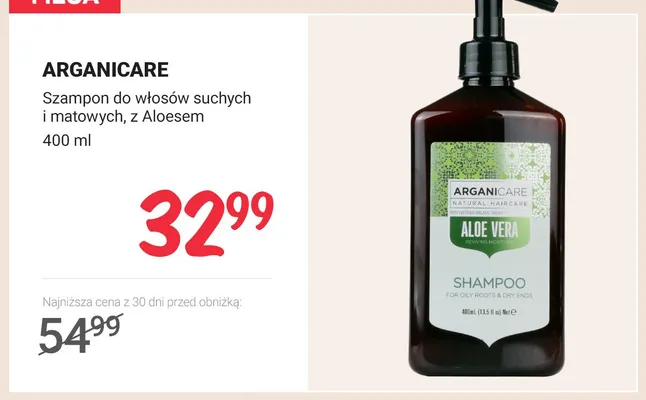 Szampon do włosów suchych i matowych z Aloesem ARGANICARE promocja w Rossmann