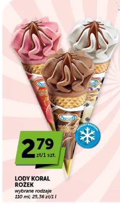 Lody Koral Rożek czekoladowe promocja w Groszek