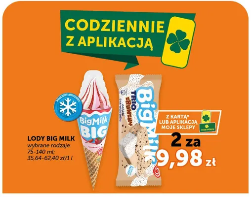 Lody Big Milk promocja w Groszek