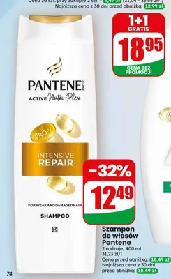 Szampon do włosów Pantene Intensive Repair promocja w Dino