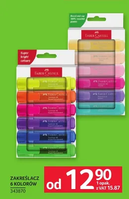 Zakreślacz Faber-Castell 6 kolorów promocja w Selgros