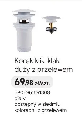 Korek klik-klak duży z przelewem promocja w Castorama