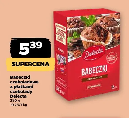 Babeczki czekoladowe z płatkami czekolady Delecta promocja w Netto