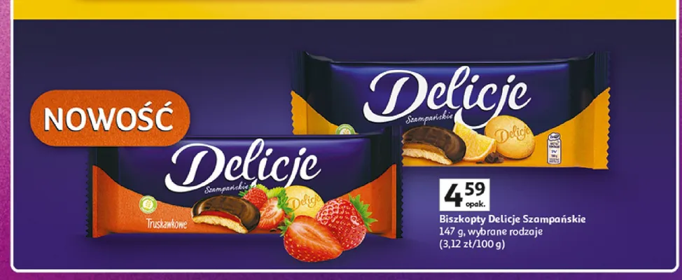 Biszkopty Delicje Szampańskie Pomarańczowe promocja w Auchan