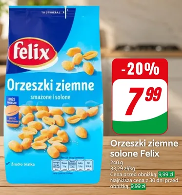 Orzeszki ziemne solone Felix promocja w Dino