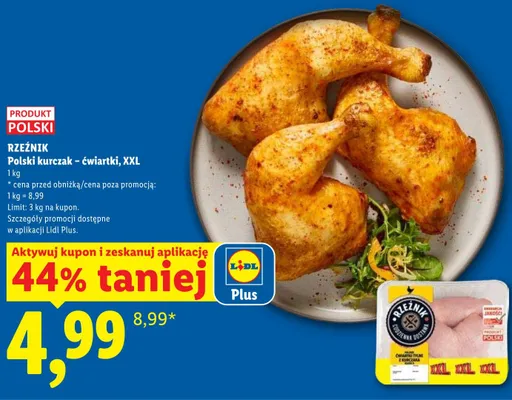 Polski kurczak - ćwiartki XXL Rzeźnik promocja w Lidl