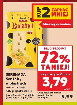 Ser żółty w plastrach Serenada promocja w Kaufland