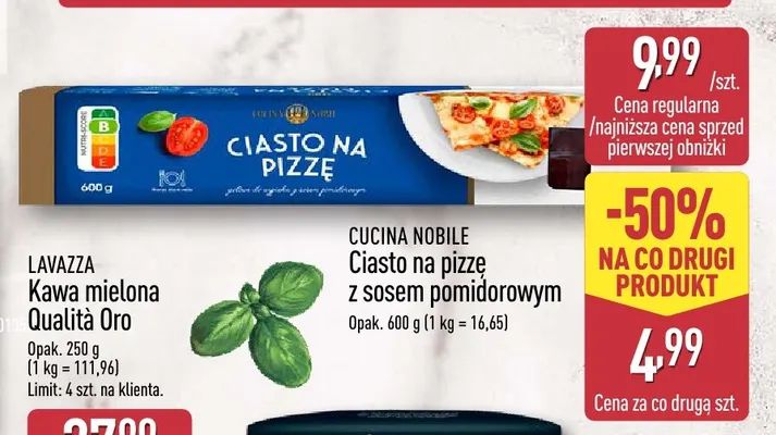 Ciasto na pizzę z sosem pomidorowym Cucina Nobile promocja w Aldi