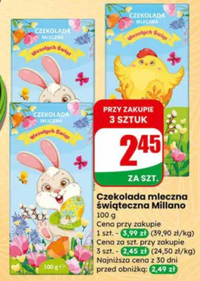 Czekolada mleczna świąteczna promocja w Dino