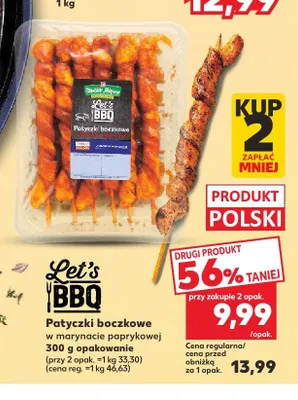 Patyczki boczkowe w marynacie paprykowej Let's BBQ promocja w Kaufland