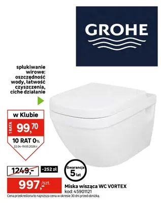 Miska wisząca WC VORTEX promocja w Leroy Merlin