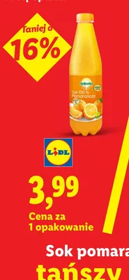 Sok pomarańcza Solevita 100% promocja w Lidl
