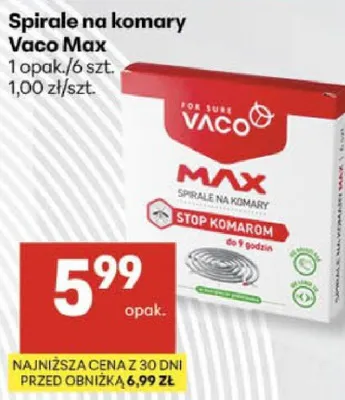 Spirale na komary Vaco Max promocja w Delikatesy Centrum