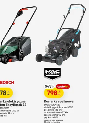 Kosiarka spalinowa 5059340124537 silnik Briggs & Stratton 300E poj. silnika 125 cm³ moc znamionowa 1,7kW szer. koszenia 40cm poj. kosza 50l promocja w Castorama