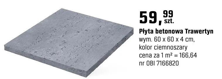 Płyta betonowa Trawertyn promocja w OBI