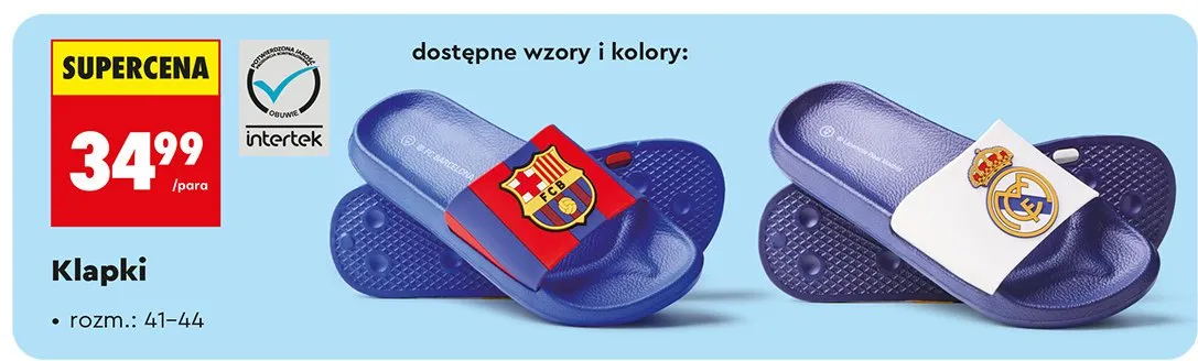 Klapki FC Barcelona rozm. 41-44 promocja w Biedronka