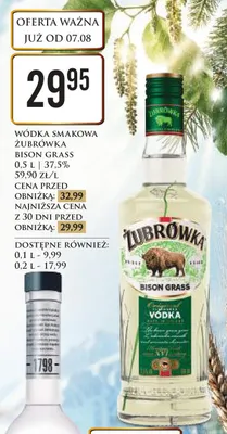 Wódka smakowa Żubrówka Bison Grass promocja w Dino