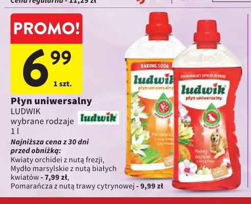 Płyn uniwersalny pomarańcza z nutą trawy cytrynowej Ludwik promocja w Intermarche