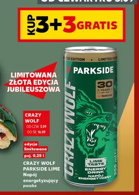 Napój energetyzujący Parkside Lime Crazy Wolf promocja w Kaufland