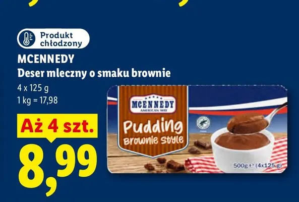 Deser mleczny o smaku brownie Mcennedy 4-pak promocja w Lidl