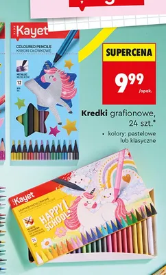 Kredki grafionowe klasyczne Kayet 24-pak promocja w Biedronka